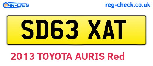 SD63XAT are the vehicle registration plates.