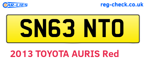 SN63NTO are the vehicle registration plates.