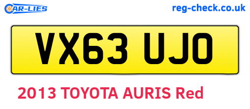 VX63UJO are the vehicle registration plates.