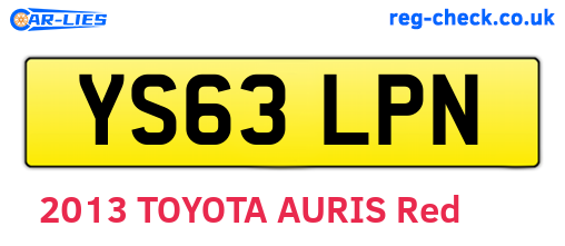 YS63LPN are the vehicle registration plates.