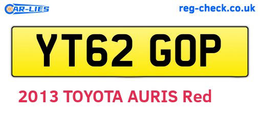 YT62GOP are the vehicle registration plates.