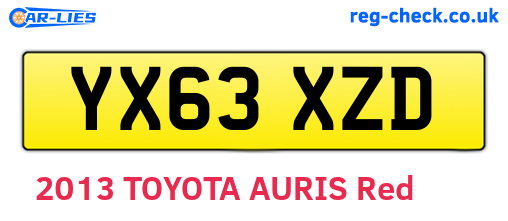 YX63XZD are the vehicle registration plates.