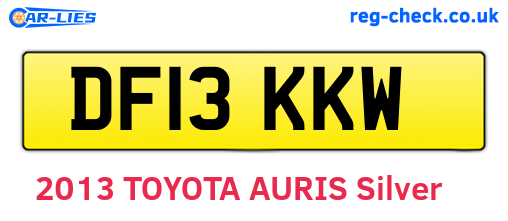DF13KKW are the vehicle registration plates.