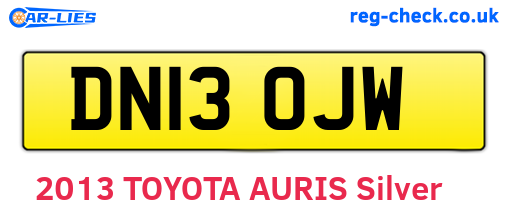 DN13OJW are the vehicle registration plates.