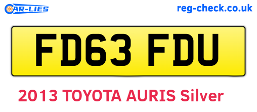 FD63FDU are the vehicle registration plates.