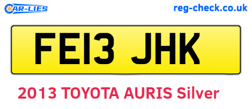 FE13JHK are the vehicle registration plates.