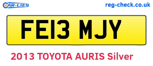FE13MJY are the vehicle registration plates.