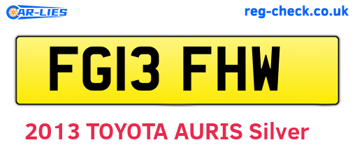 FG13FHW are the vehicle registration plates.