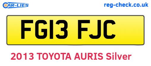 FG13FJC are the vehicle registration plates.