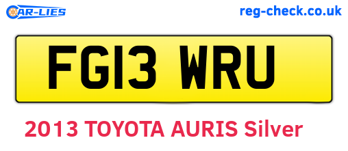FG13WRU are the vehicle registration plates.