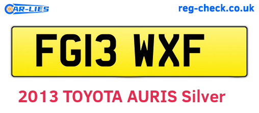 FG13WXF are the vehicle registration plates.