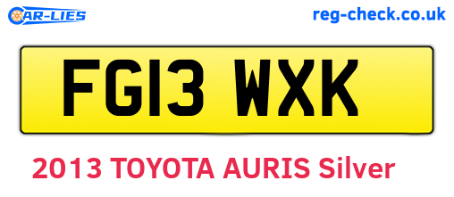 FG13WXK are the vehicle registration plates.