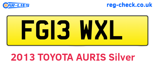 FG13WXL are the vehicle registration plates.