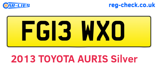 FG13WXO are the vehicle registration plates.