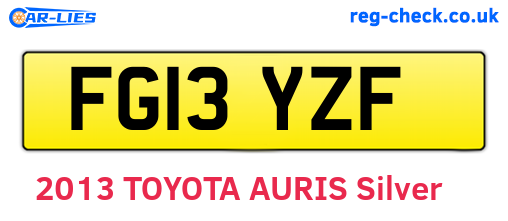FG13YZF are the vehicle registration plates.