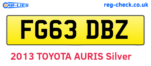 FG63DBZ are the vehicle registration plates.