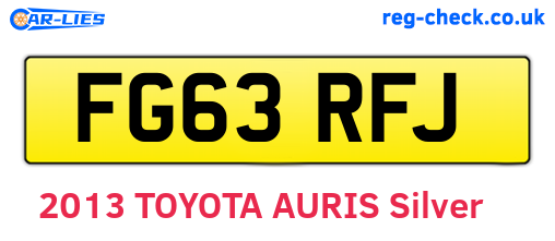 FG63RFJ are the vehicle registration plates.
