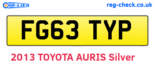 FG63TYP are the vehicle registration plates.