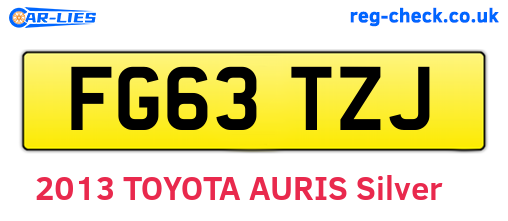 FG63TZJ are the vehicle registration plates.