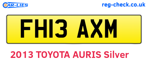 FH13AXM are the vehicle registration plates.