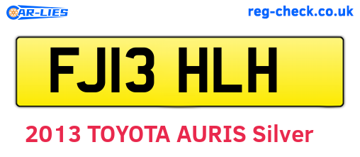 FJ13HLH are the vehicle registration plates.