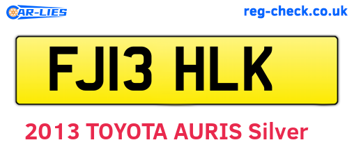 FJ13HLK are the vehicle registration plates.