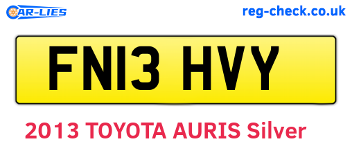 FN13HVY are the vehicle registration plates.