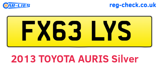 FX63LYS are the vehicle registration plates.