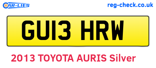 GU13HRW are the vehicle registration plates.