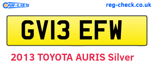GV13EFW are the vehicle registration plates.