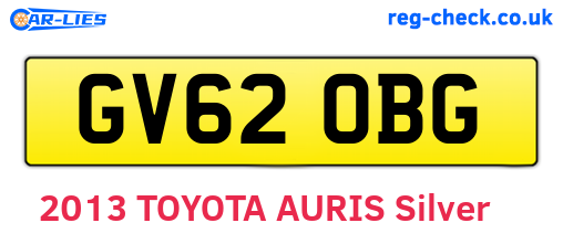 GV62OBG are the vehicle registration plates.