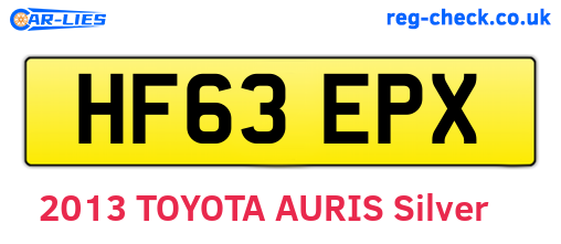 HF63EPX are the vehicle registration plates.