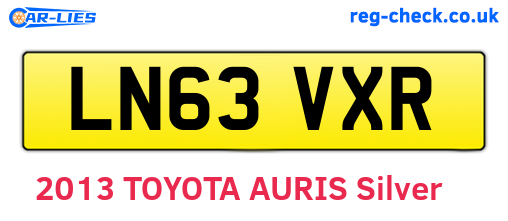 LN63VXR are the vehicle registration plates.
