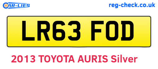 LR63FOD are the vehicle registration plates.