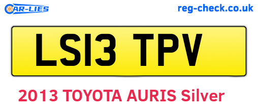 LS13TPV are the vehicle registration plates.