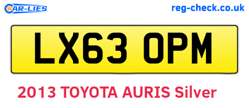 LX63OPM are the vehicle registration plates.