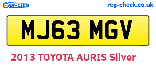 MJ63MGV are the vehicle registration plates.
