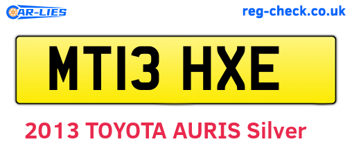 MT13HXE are the vehicle registration plates.