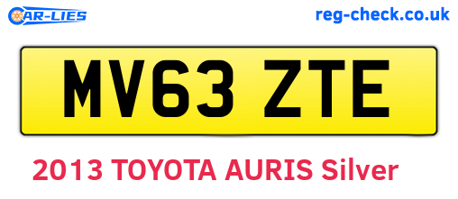 MV63ZTE are the vehicle registration plates.