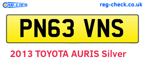 PN63VNS are the vehicle registration plates.
