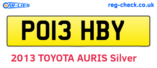 PO13HBY are the vehicle registration plates.