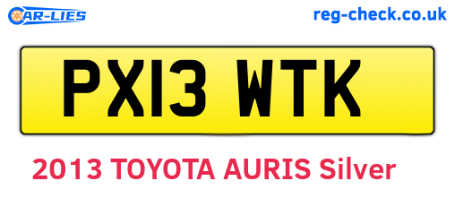 PX13WTK are the vehicle registration plates.