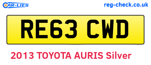 RE63CWD are the vehicle registration plates.