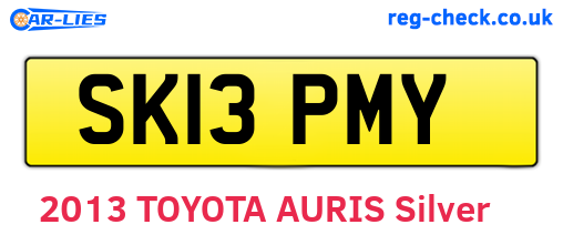 SK13PMY are the vehicle registration plates.