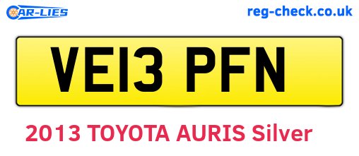 VE13PFN are the vehicle registration plates.