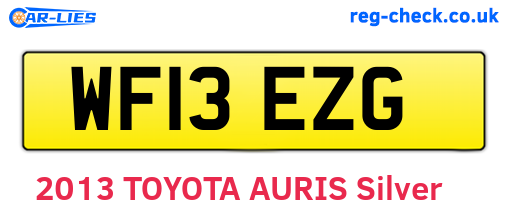 WF13EZG are the vehicle registration plates.