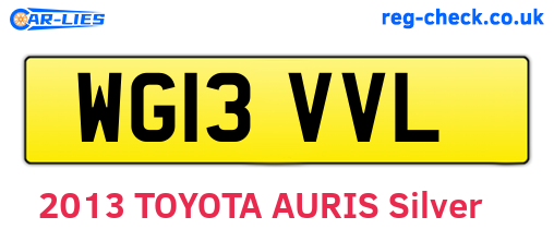 WG13VVL are the vehicle registration plates.