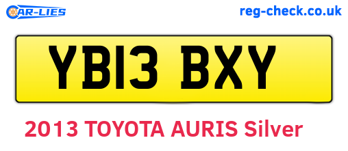 YB13BXY are the vehicle registration plates.