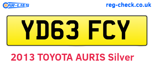 YD63FCY are the vehicle registration plates.