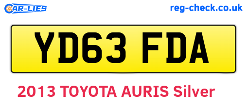 YD63FDA are the vehicle registration plates.